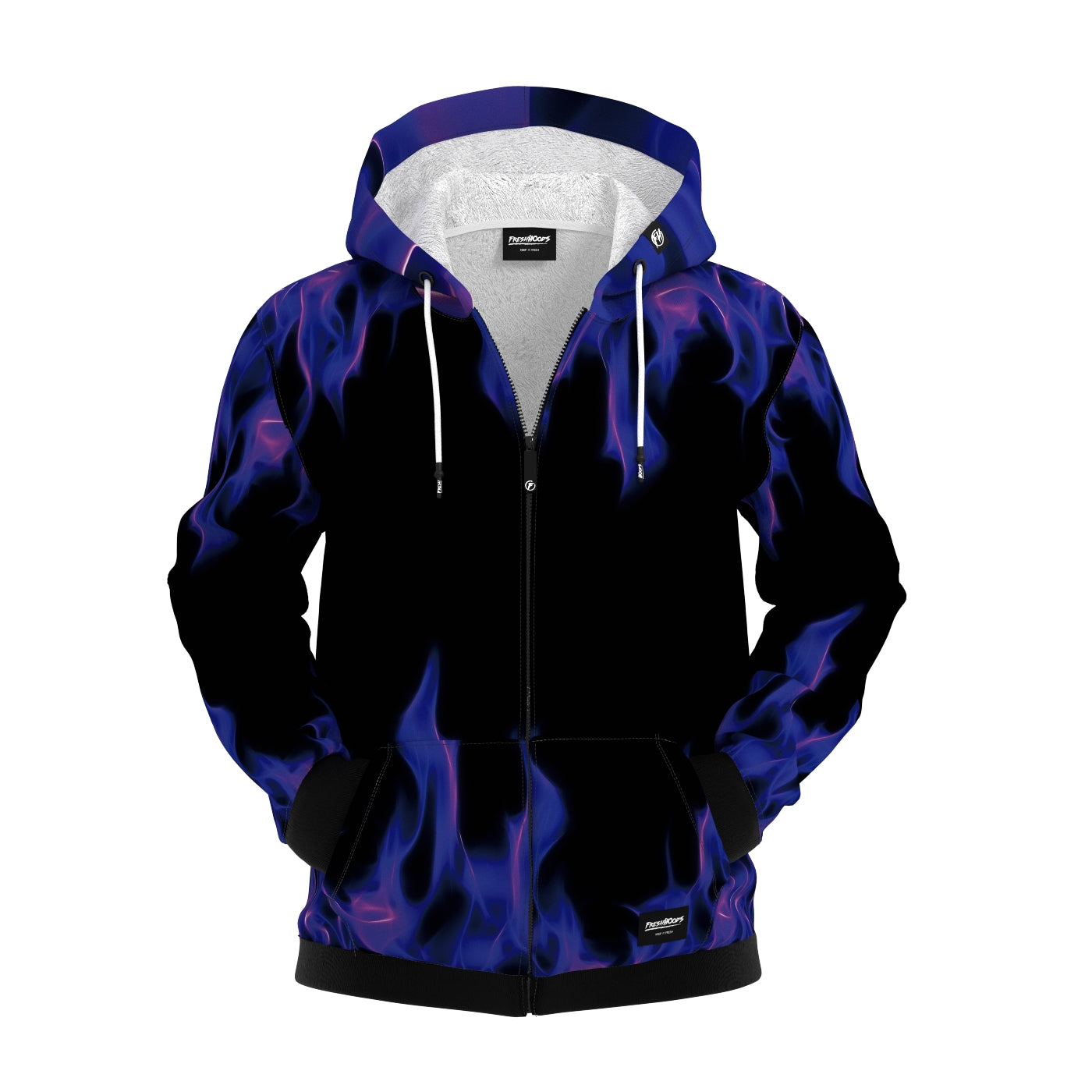 Purple Flame Zip Up Hoodie