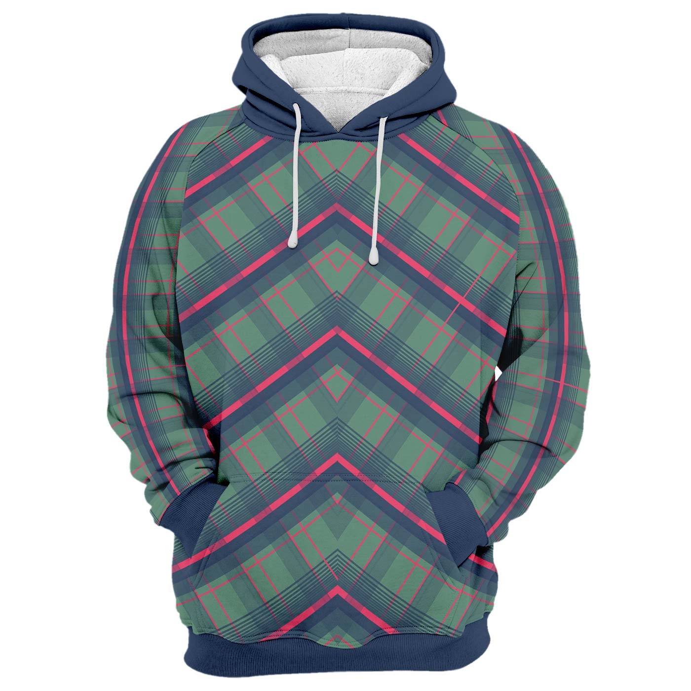 Green 2025 plaid hoodie