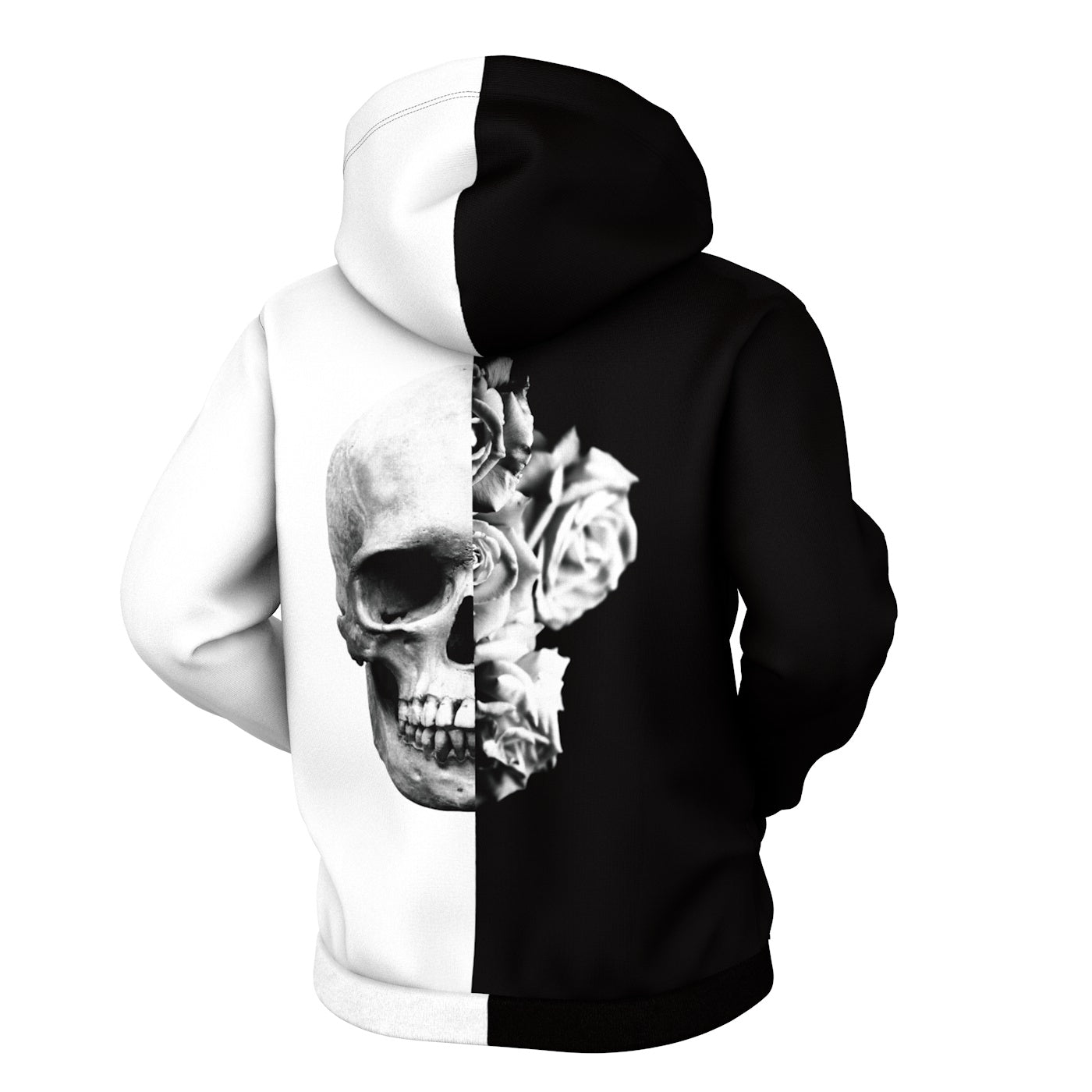 Black & White Skull Zip Up Hoodie