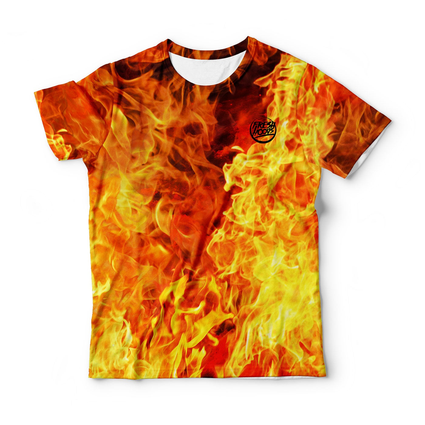 T on sale shirt flames