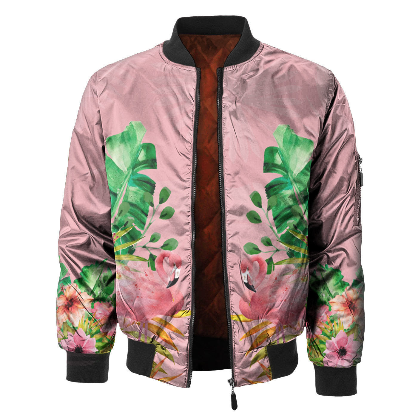 Pink floral hot sale bomber jacket