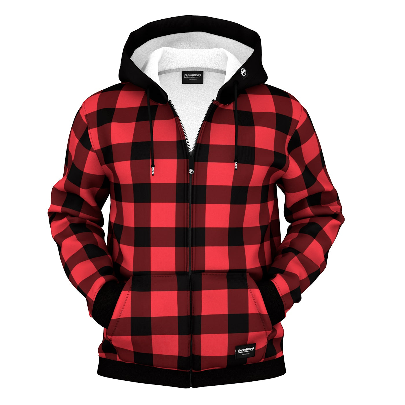 Checkered zip up hoodie online