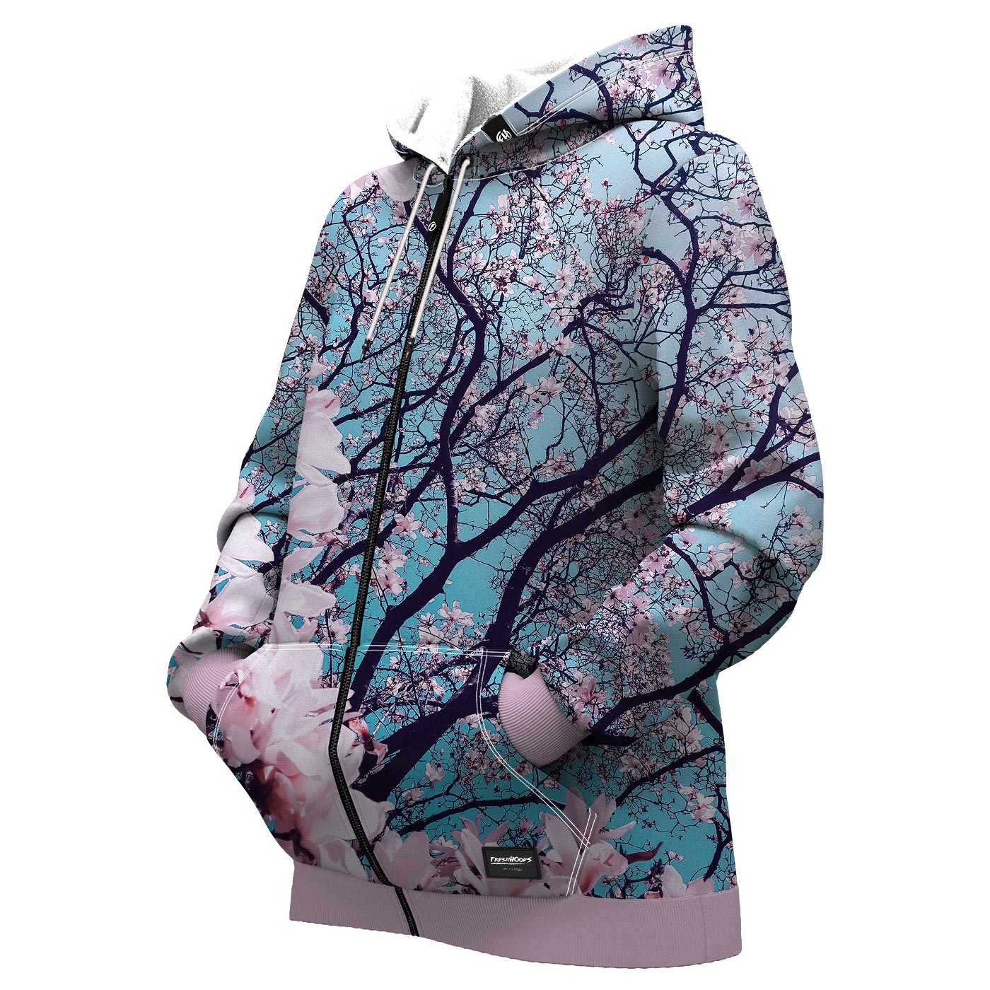 Cherry Blossom Women Zip Up Hoodie