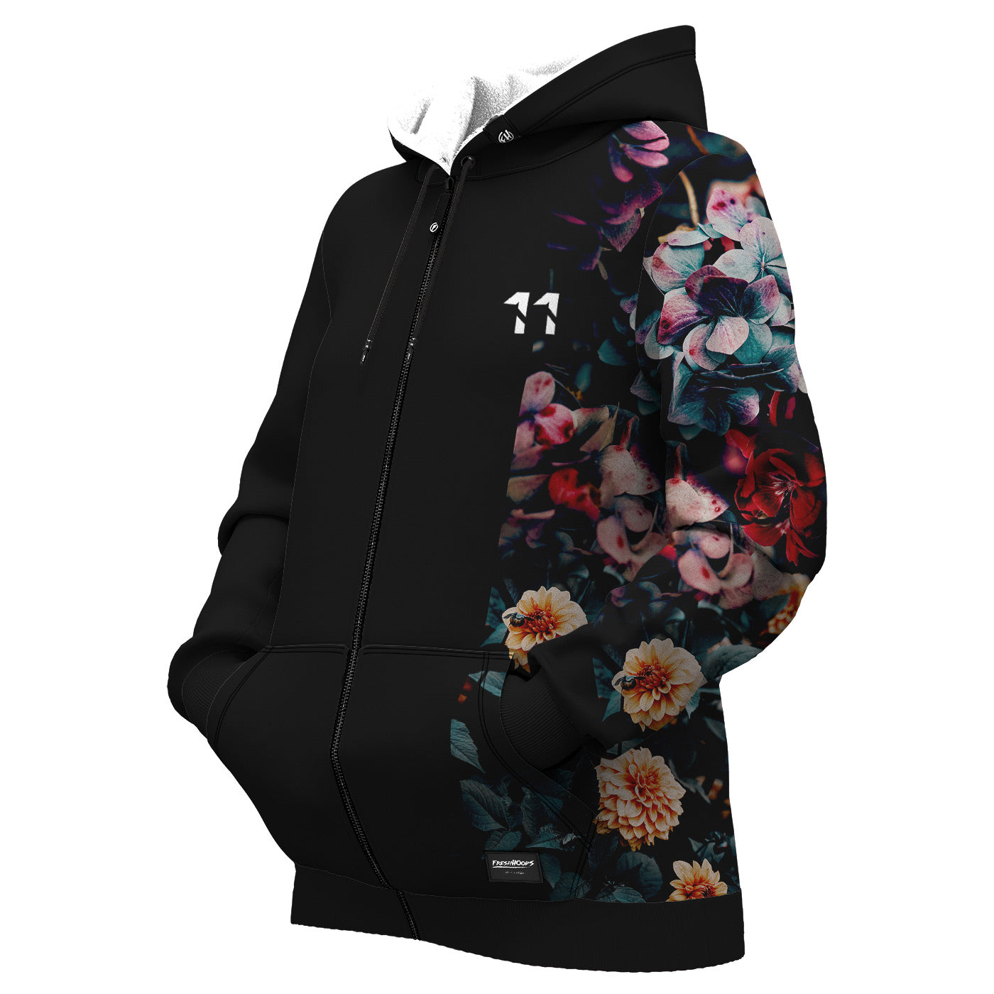 Vintage Flowers Women Zip Up Hoodie