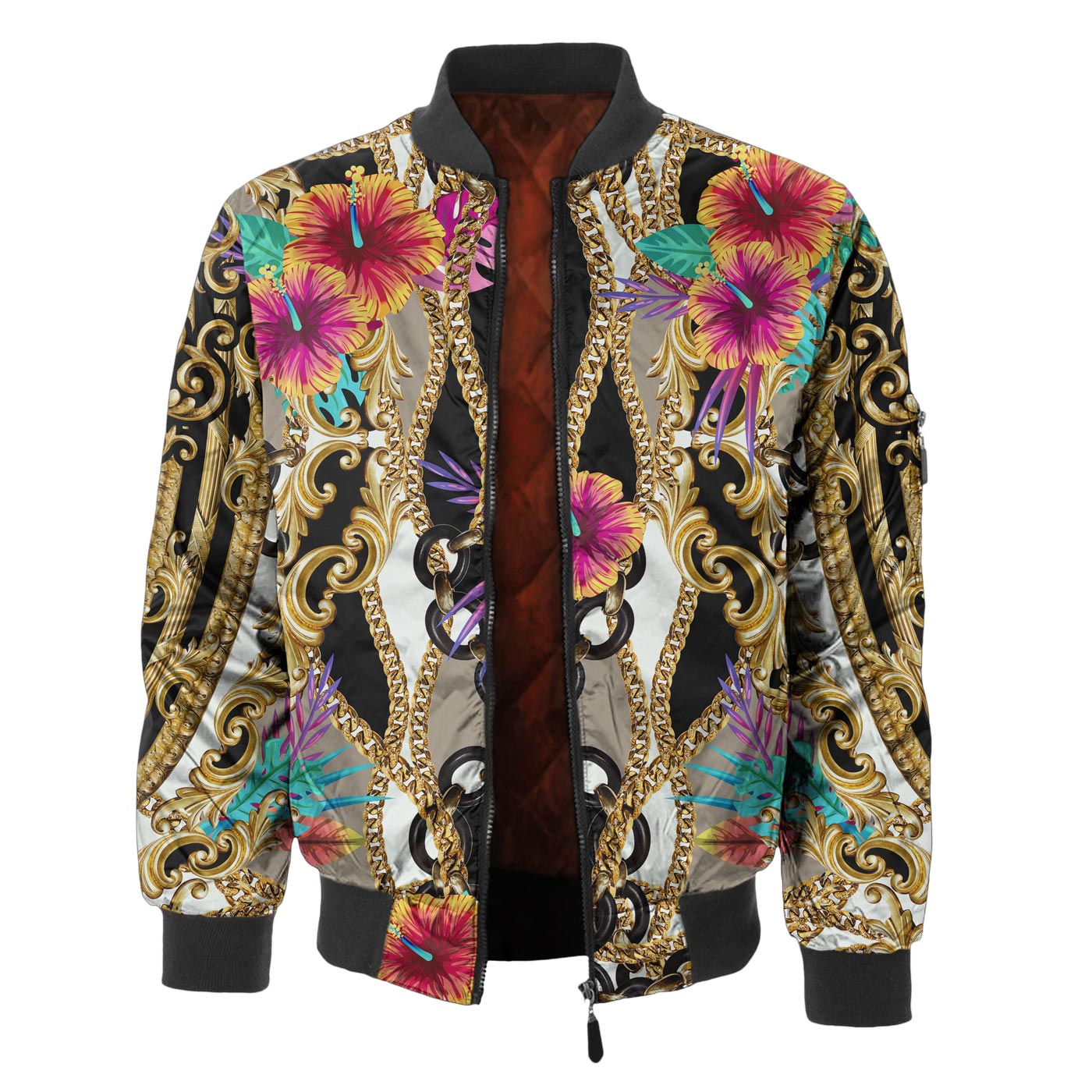 Neon Baroque Bomber Jacket