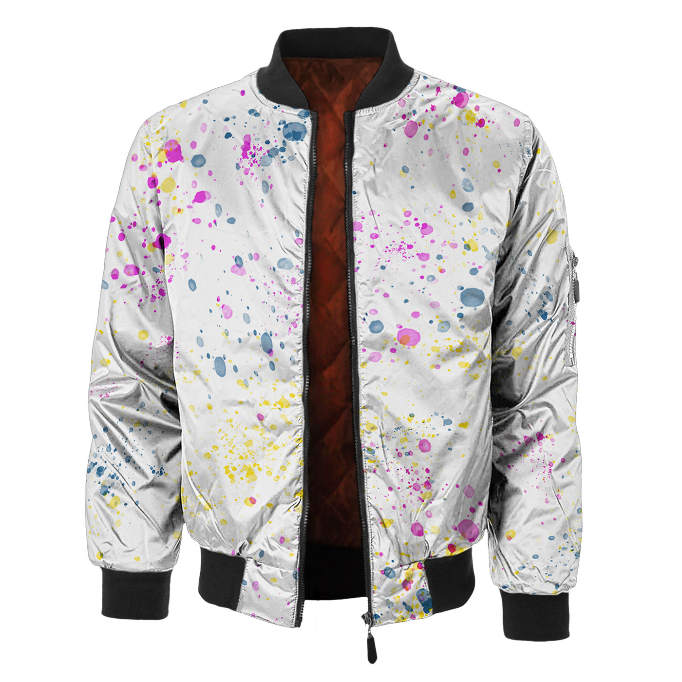 Pink & Blue Floral Watercolor  Women's Cropped Windbreaker