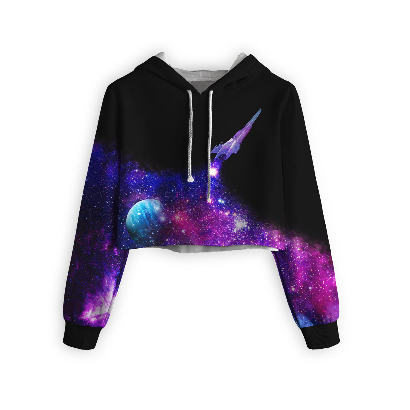 Galaxy crop top online hoodie