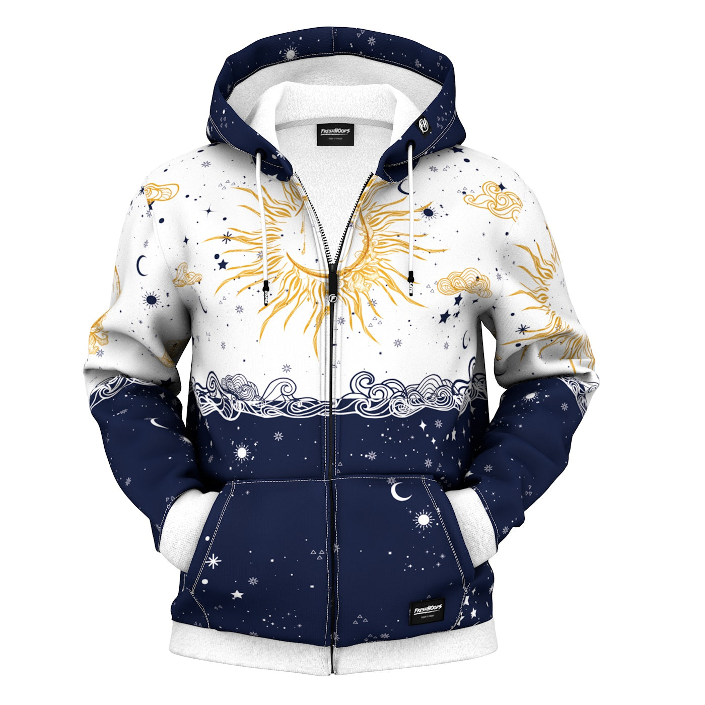 Sun and Moon Zip Up Hoodie