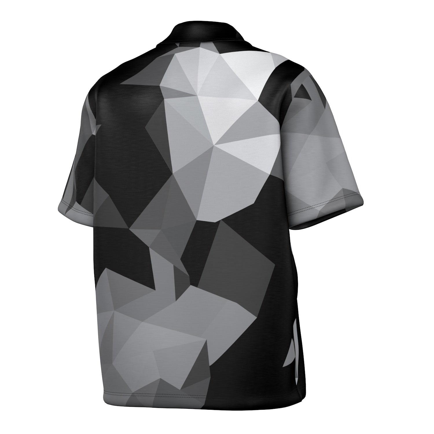 Cubes Black Oversized Polo Shirt