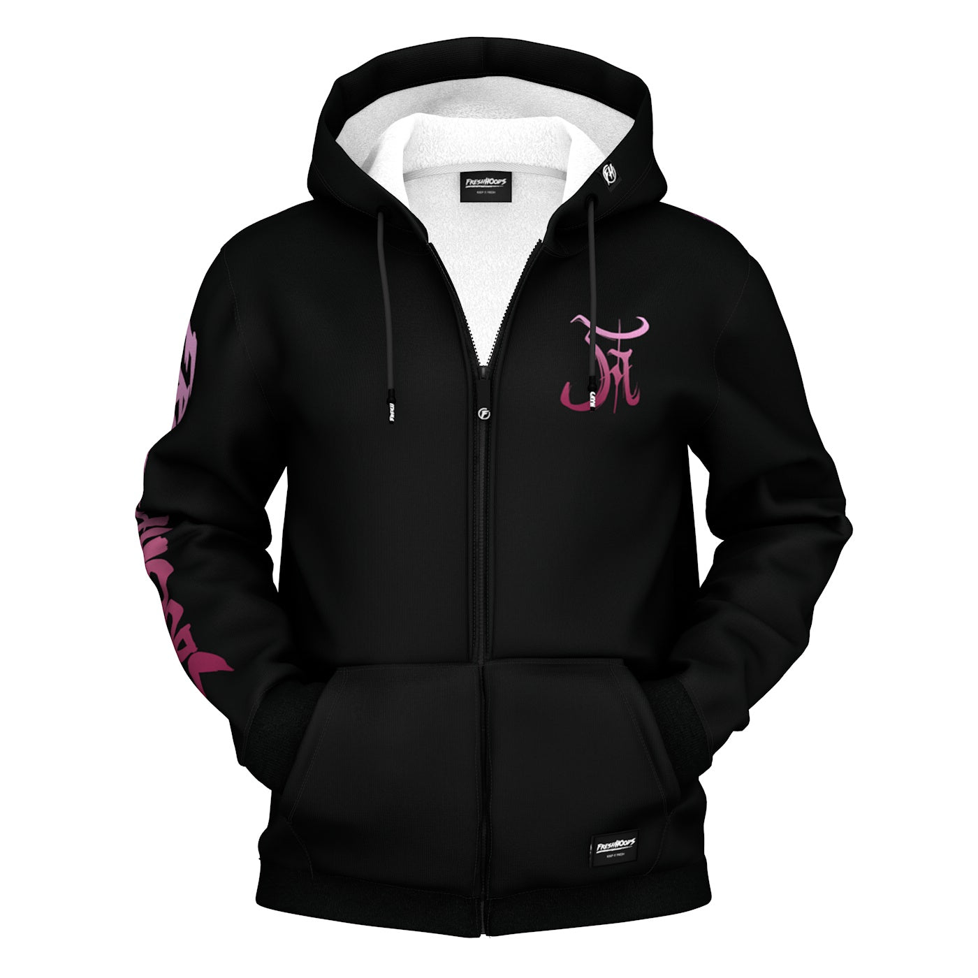 Horned Demon Skull Zip Up Hoodie