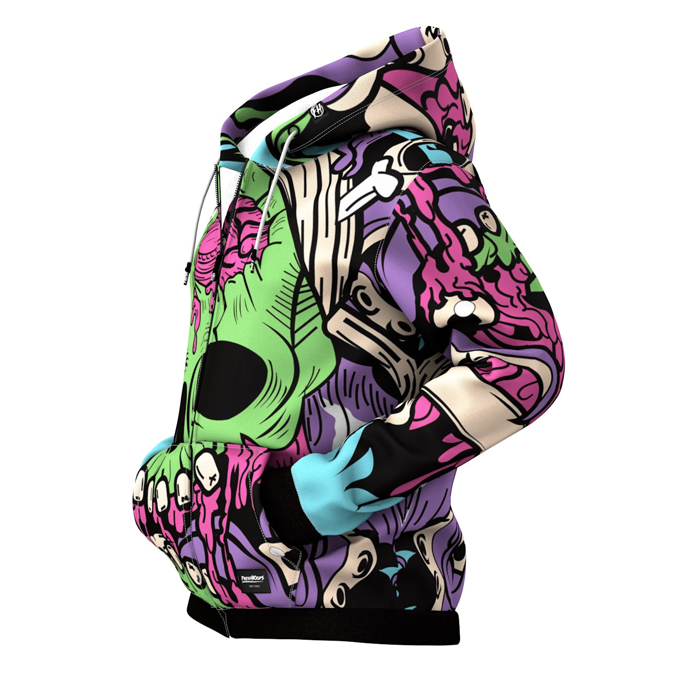 Dirty Skull Zip Up Hoodie