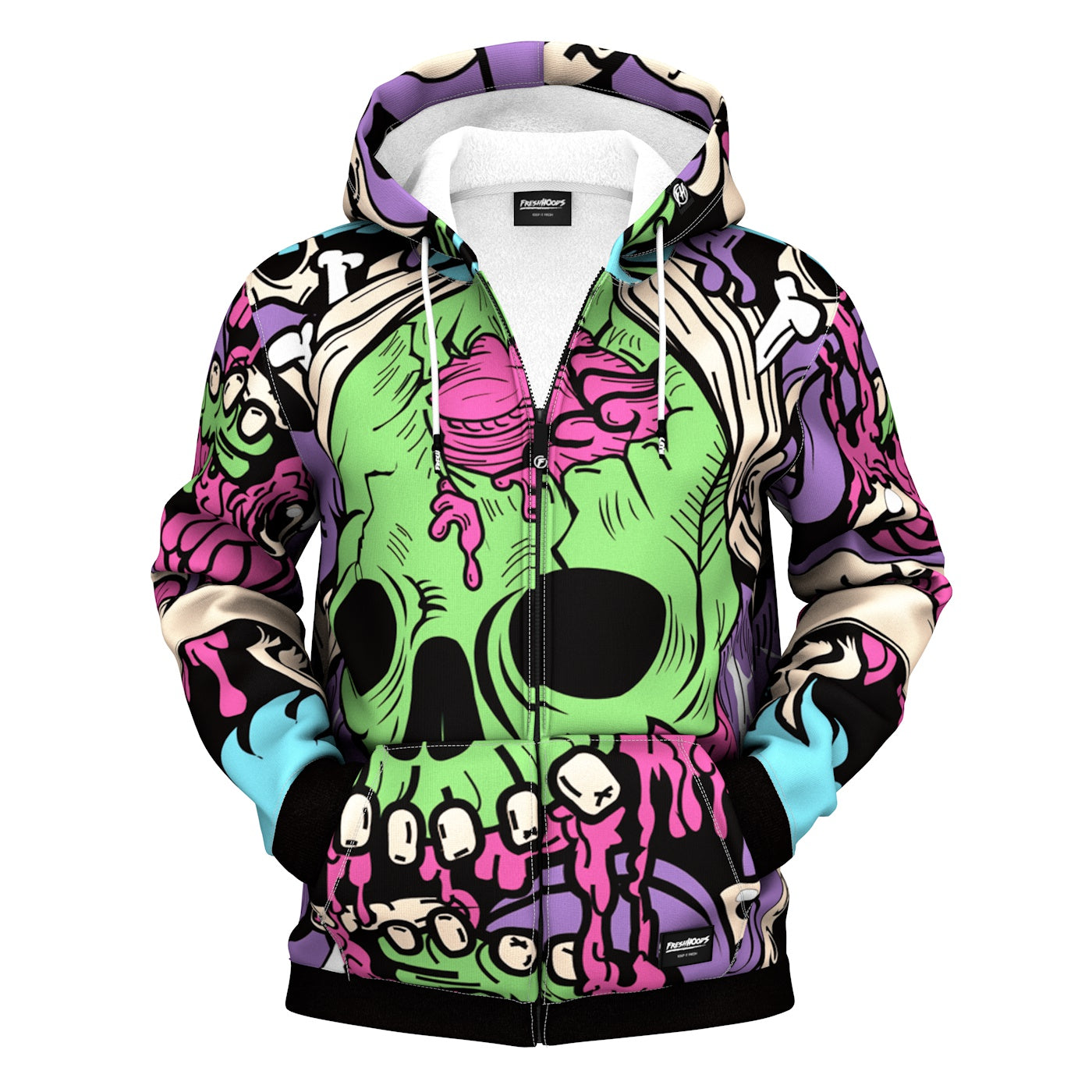 Dirty Skull Zip Up Hoodie