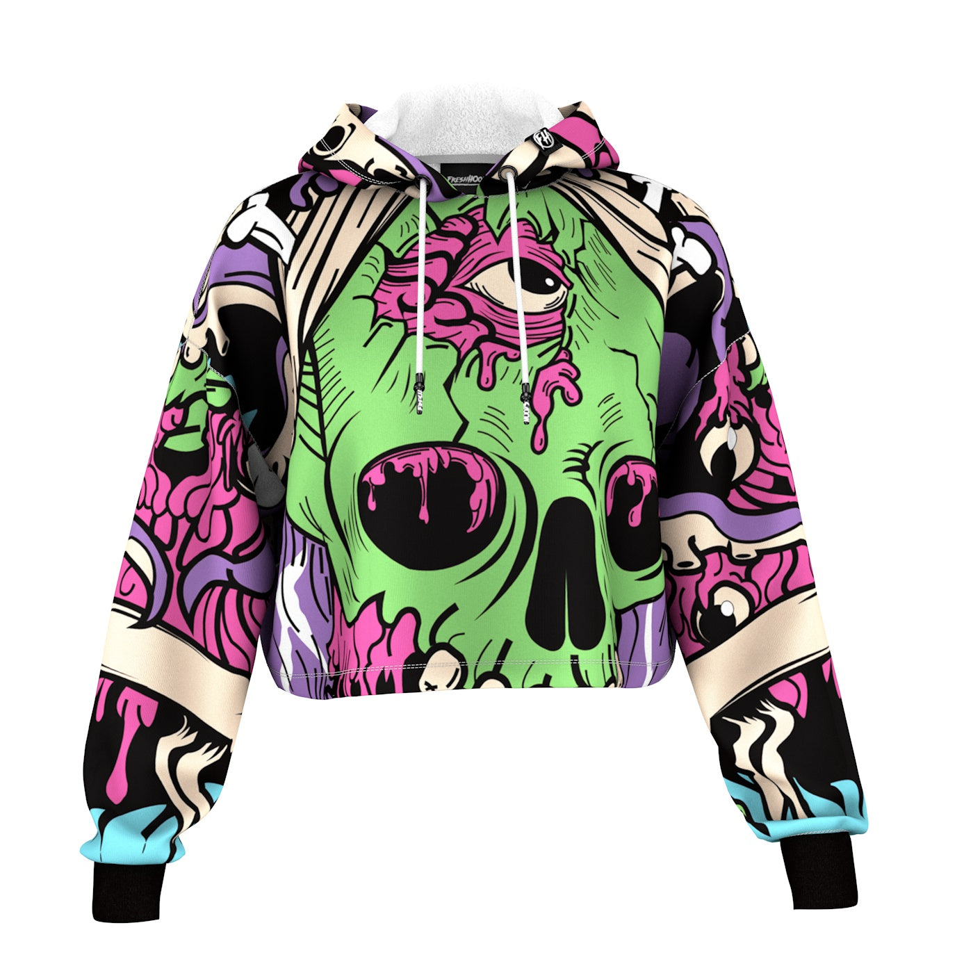 Skull crop online hoodie