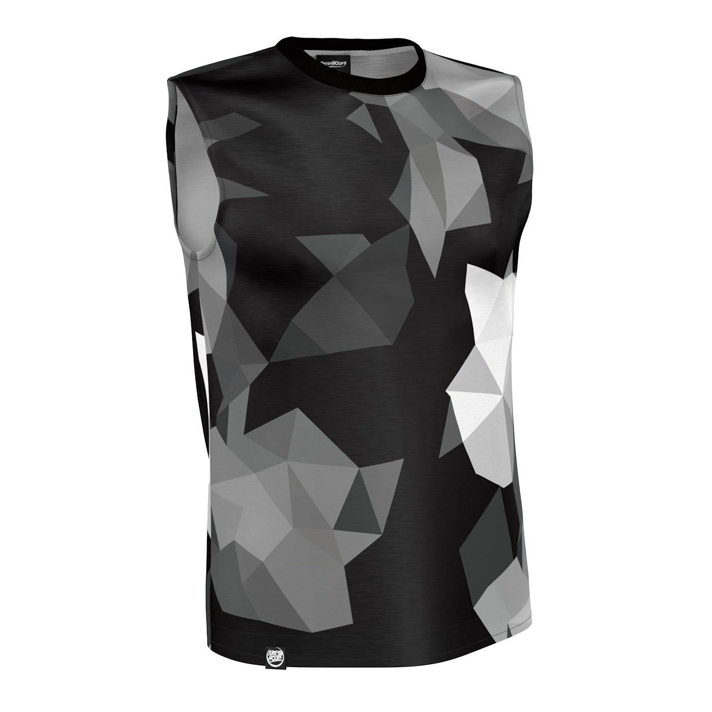 Cubes Black Sleeveless T-Shirt