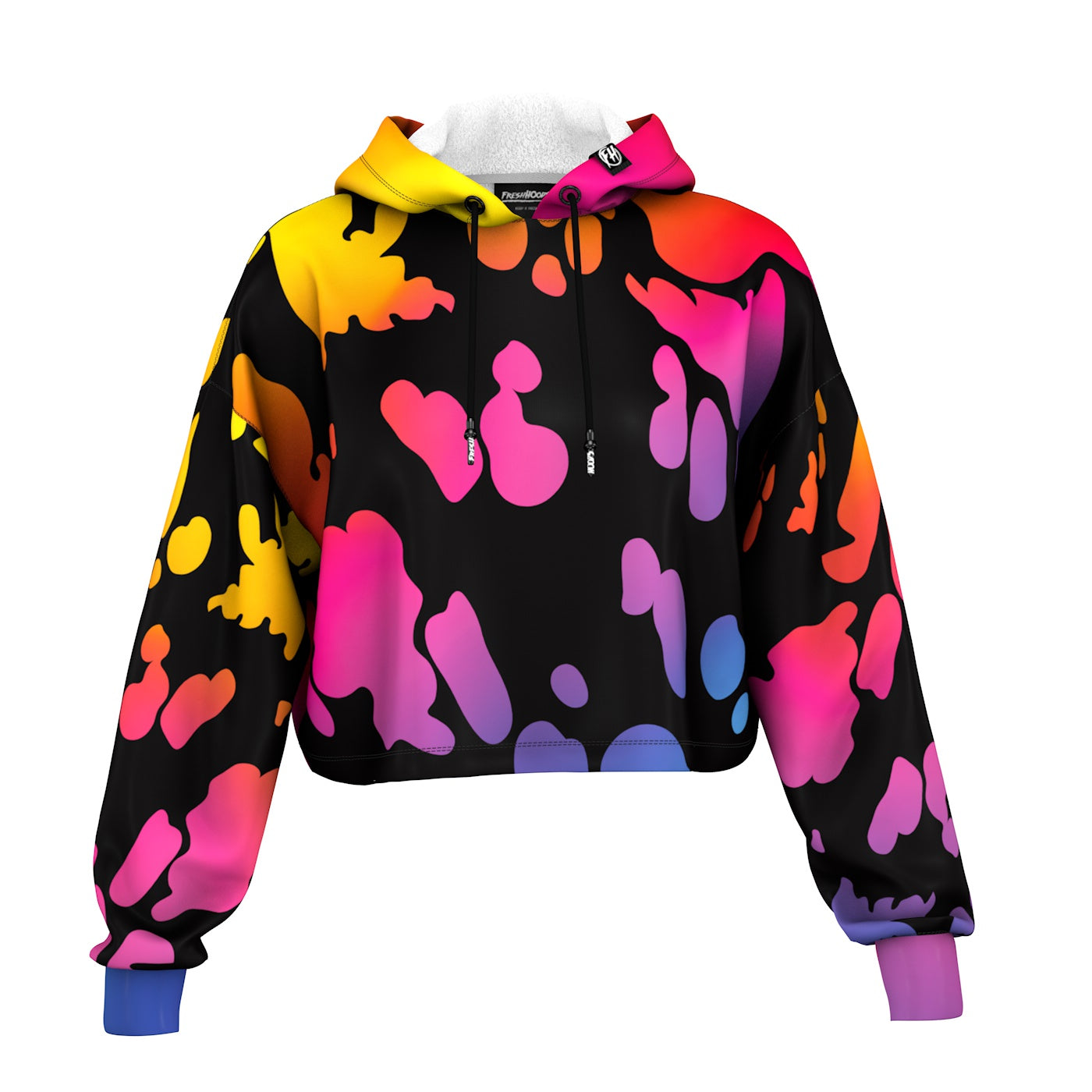 Rainbow cropped online hoodie