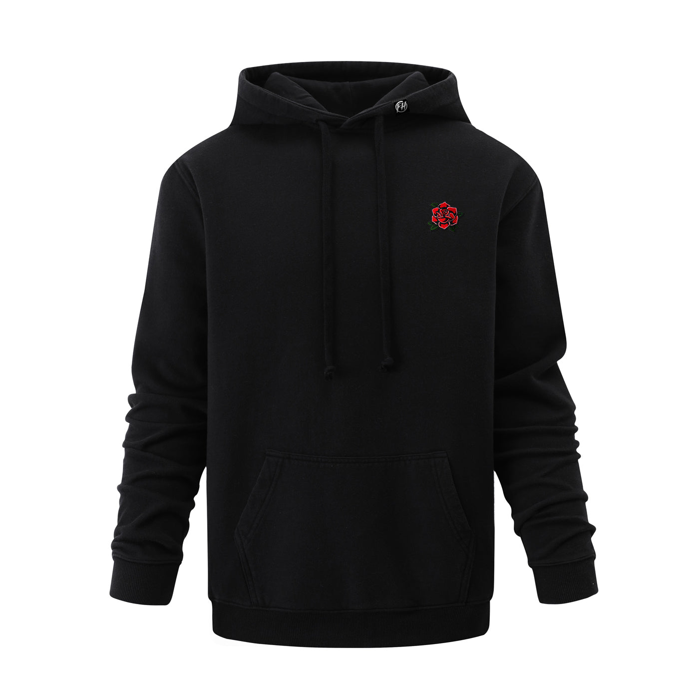 Red Rose Embroidered Hoodie