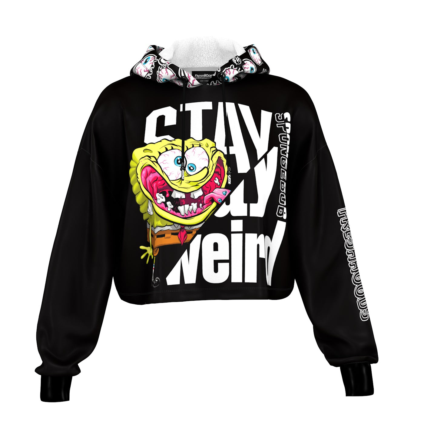 Freshhoods x SpongeBob Stay Weird Cropped Hoodie