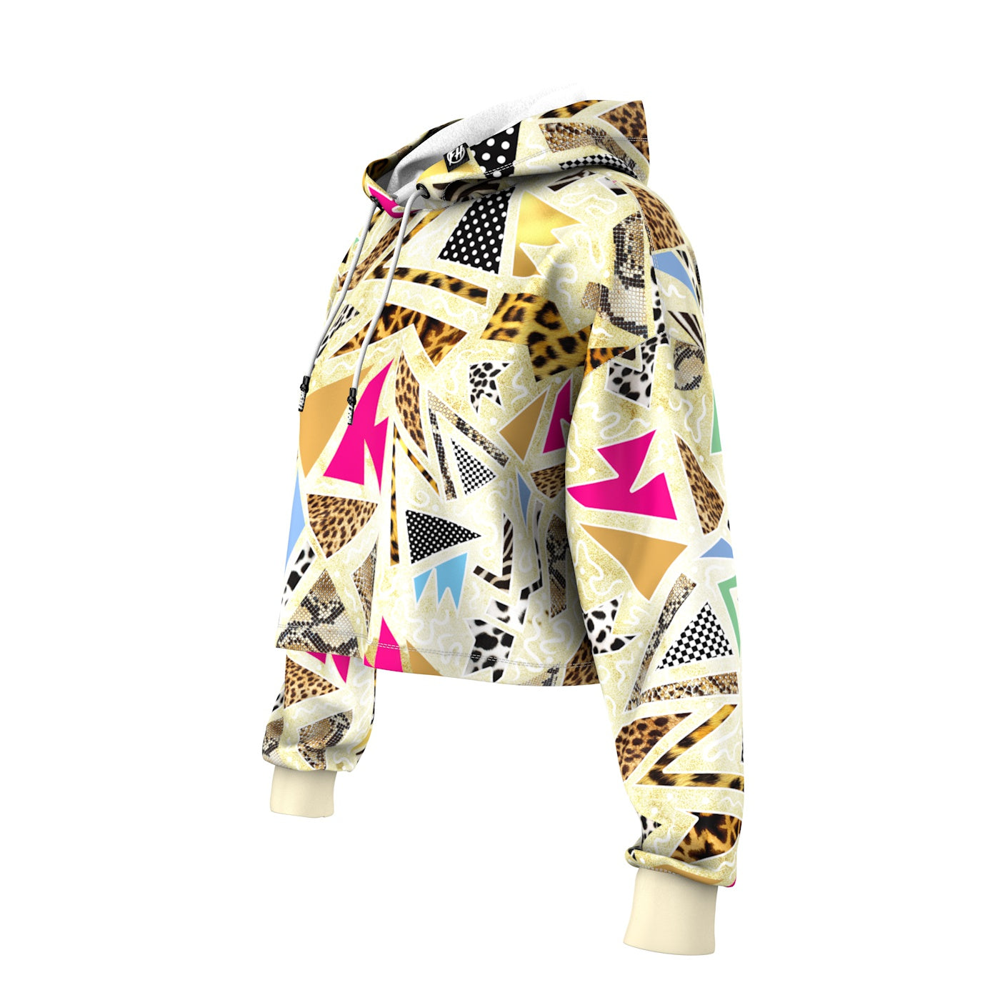 Abstract Vitrage Cropped Hoodie