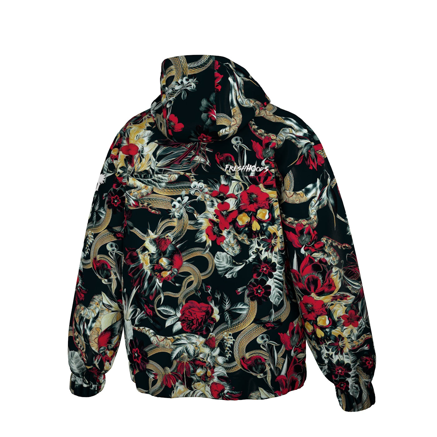 Crimson Bloom Windbreaker