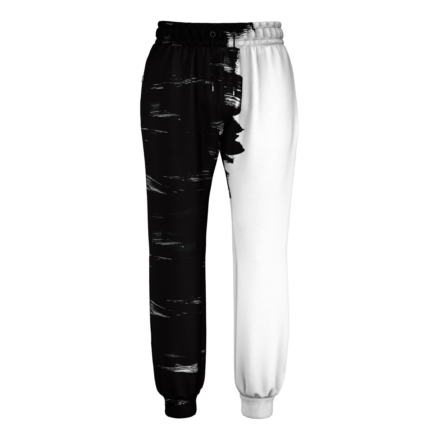 Half black half online white sweatpants