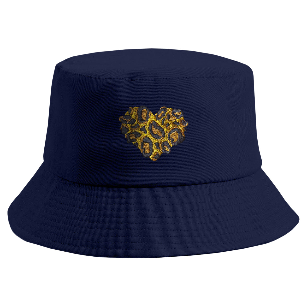 Embroidered Leopard Love Bucket Hat