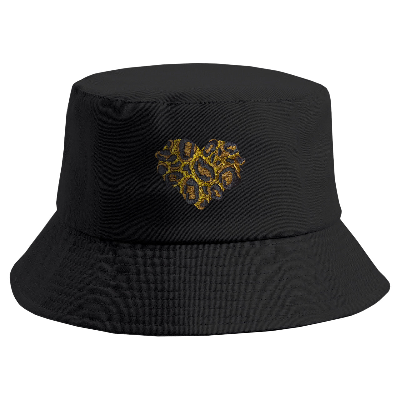 Embroidered Leopard Love Bucket Hat