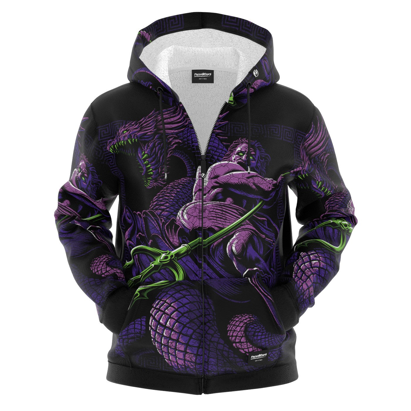 Fresh Hoods Poseidon Dragon Zip Up Hoodie