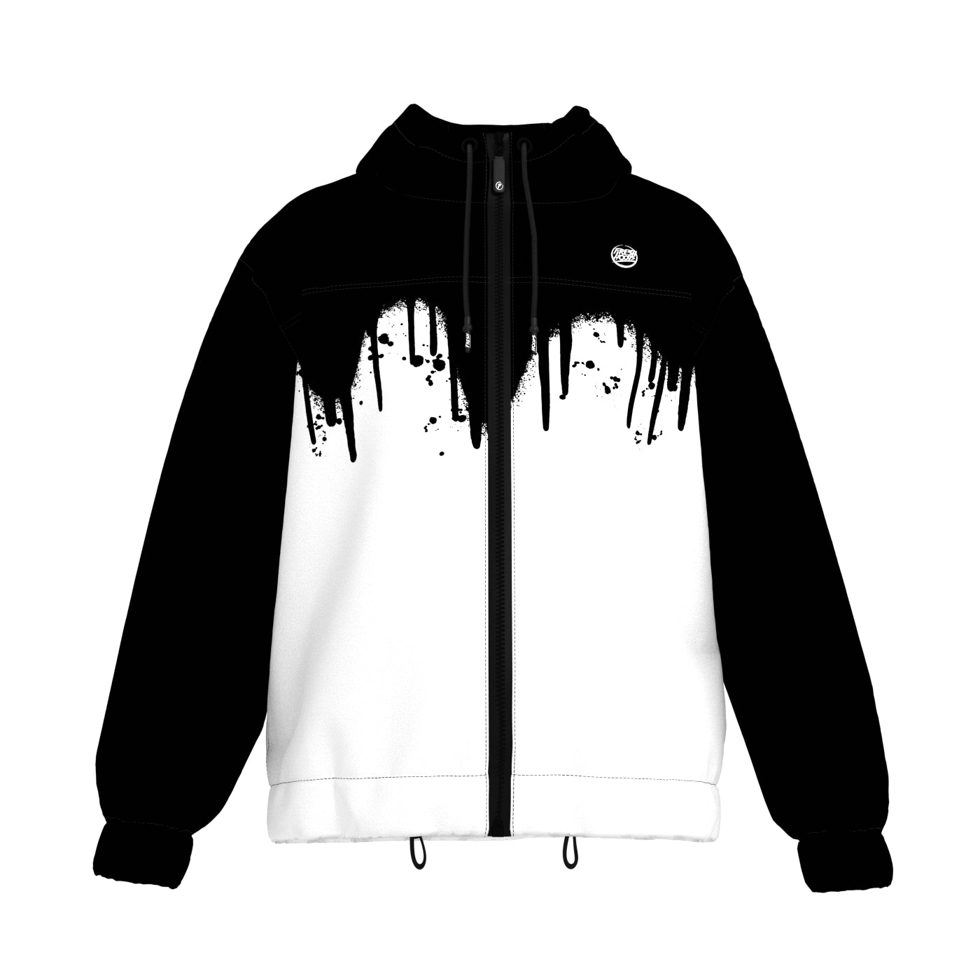 Black and white store paint drip hoodie