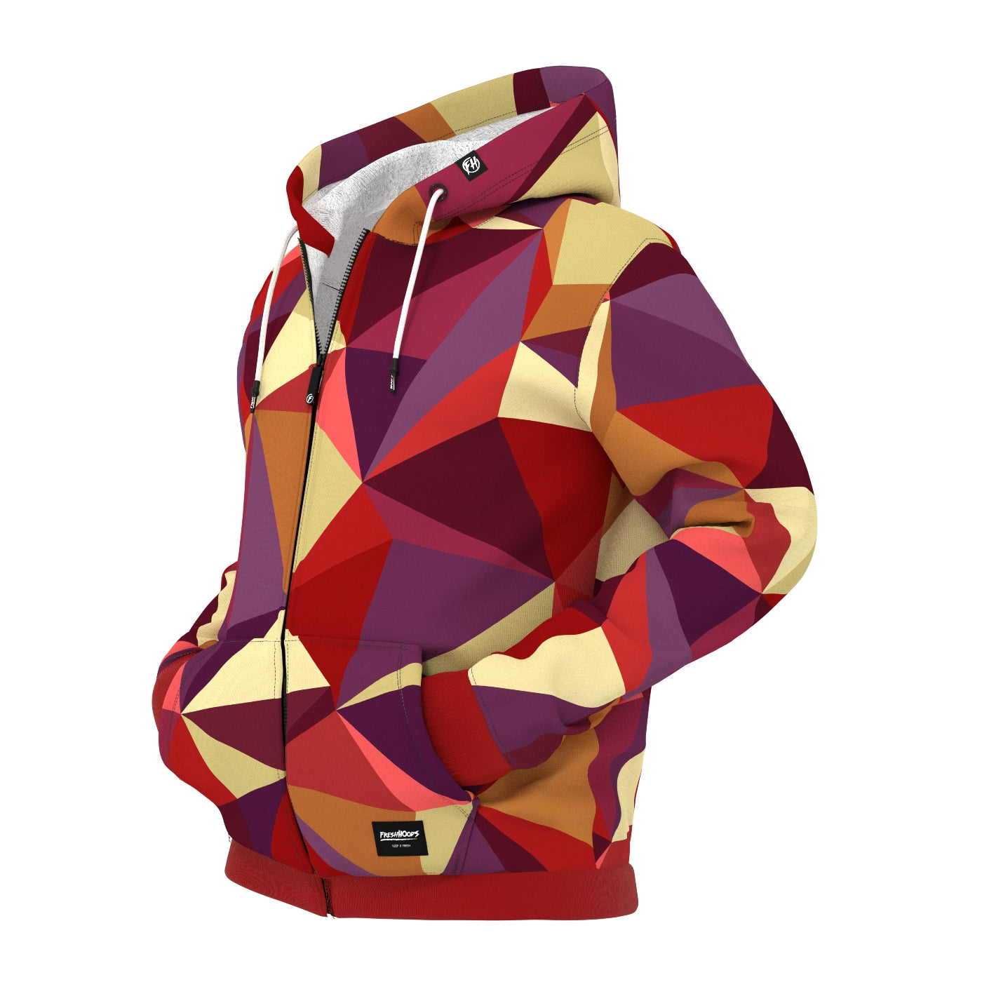 Sunrise Cubes Zip Up Hoodie