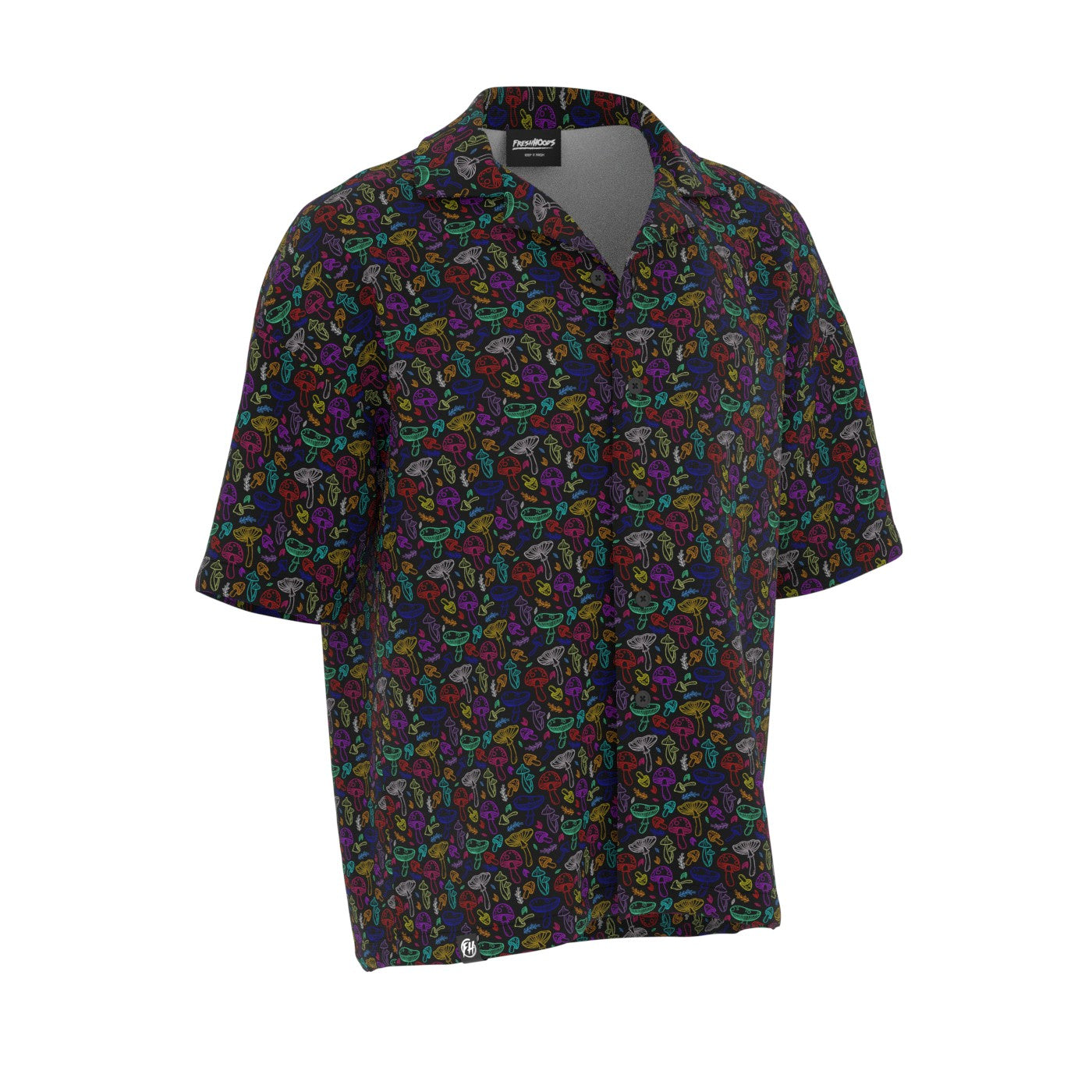 Color Mushrooms Oversized Button Shirt