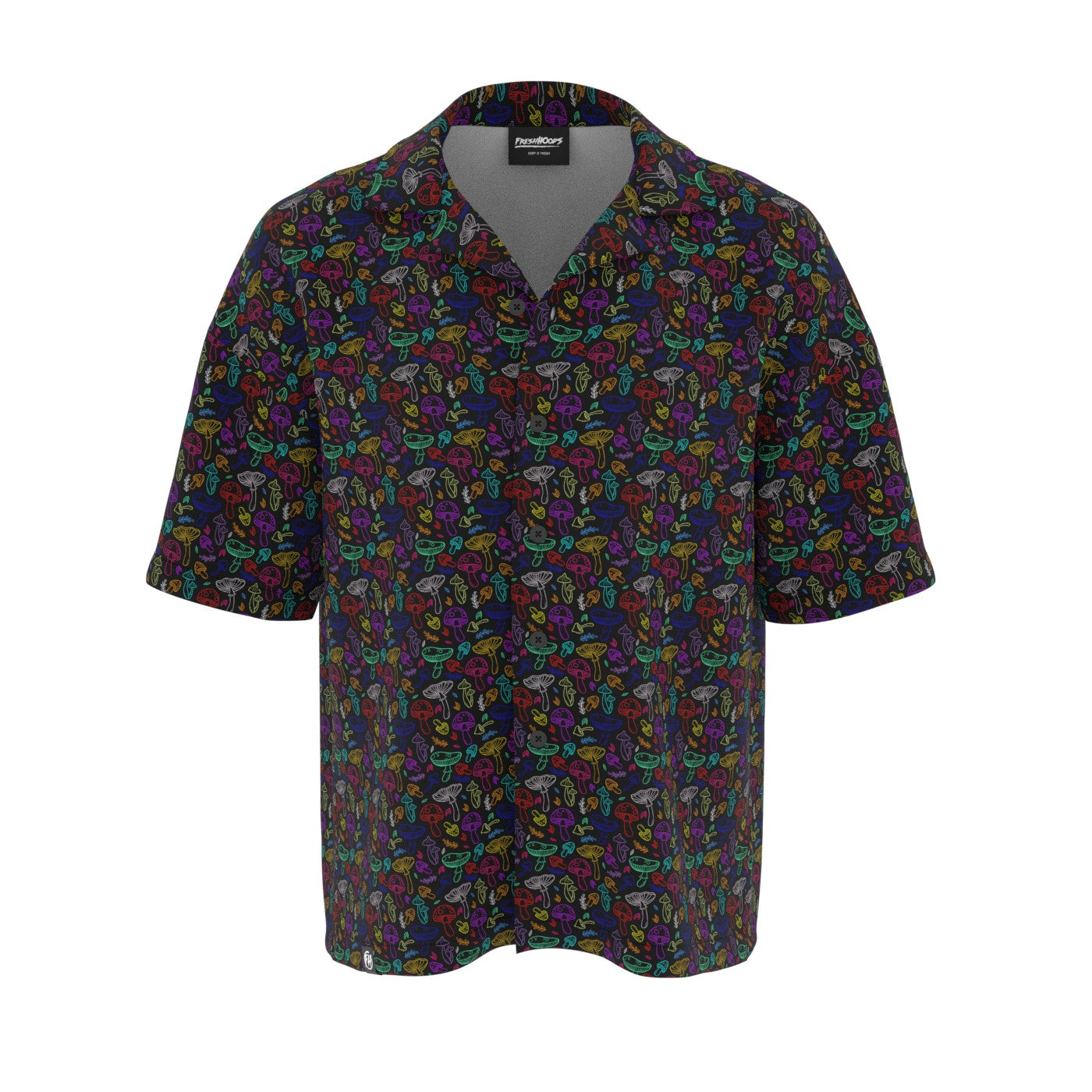 Color Mushrooms Oversized Button Shirt