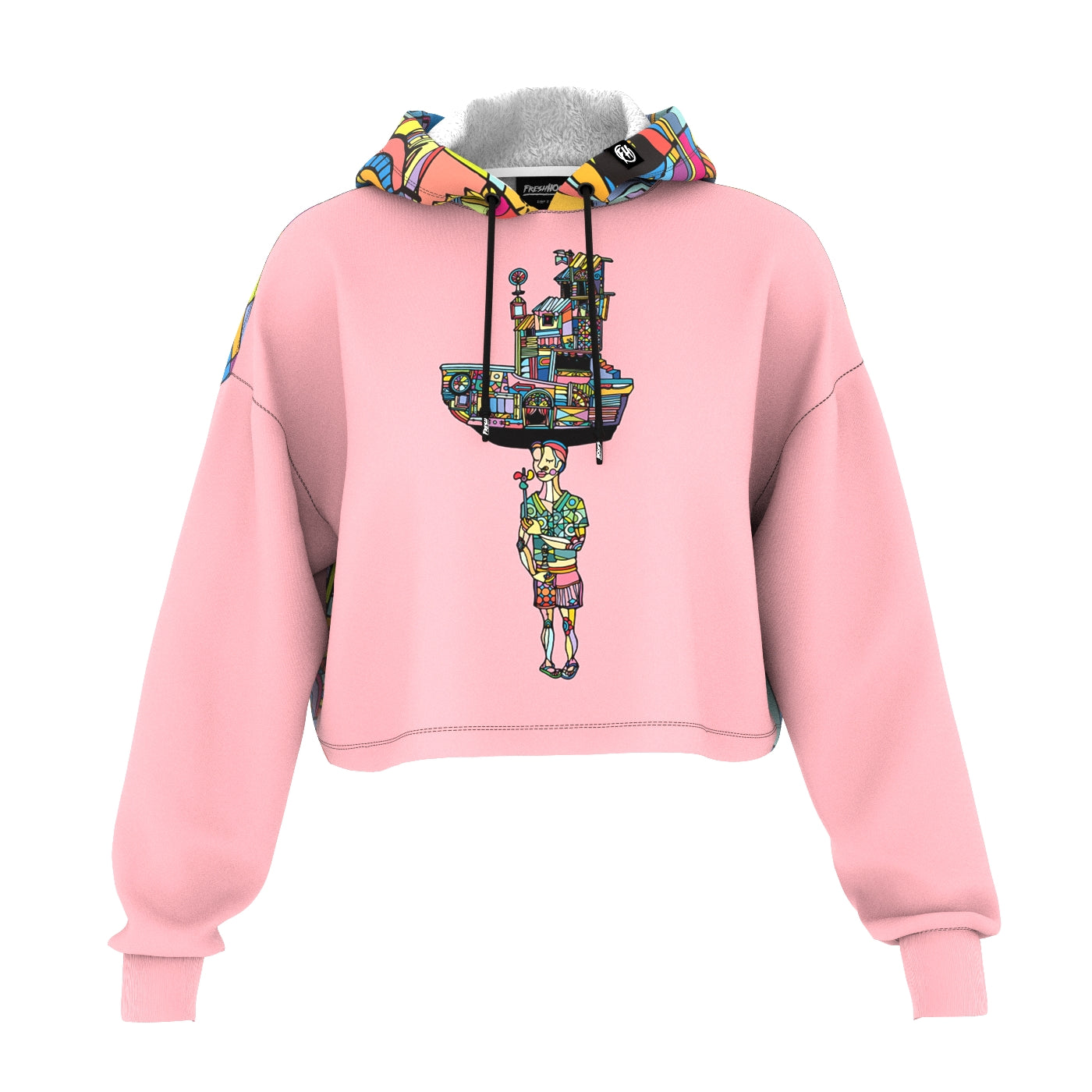 Pink discount cropped hoodies