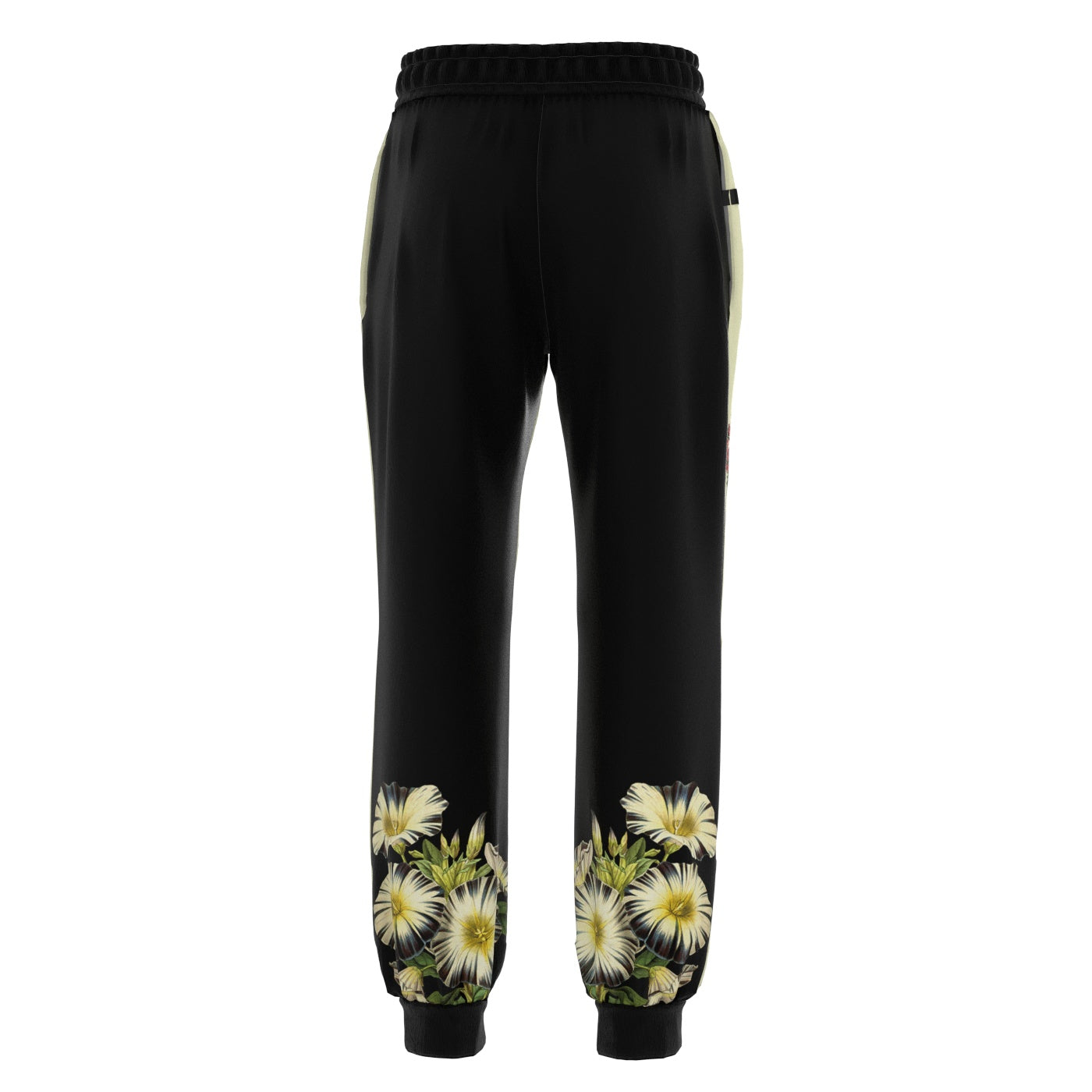 Black Cat Vintage Flowers Sweatpants