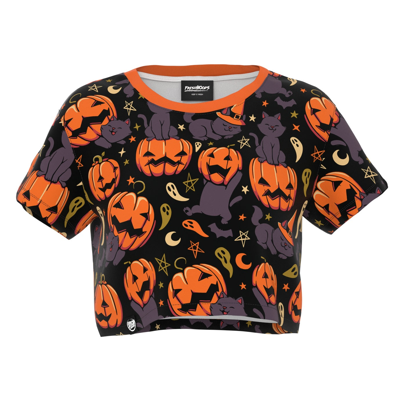 Pumpkin Field Cat Crop Top