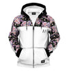 Midnight Pink Blossom Zip Up Hoodie