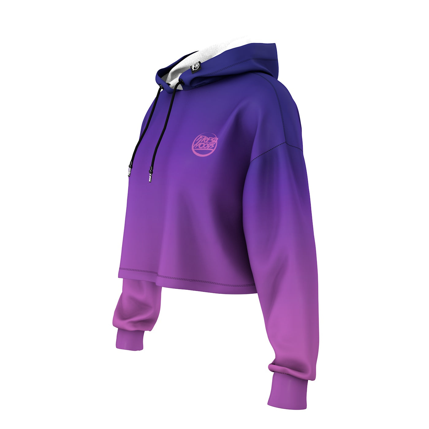 Off Purple Cropped Hoodie