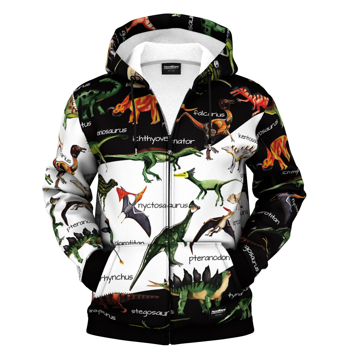 Zip up best sale dinosaur hoodie