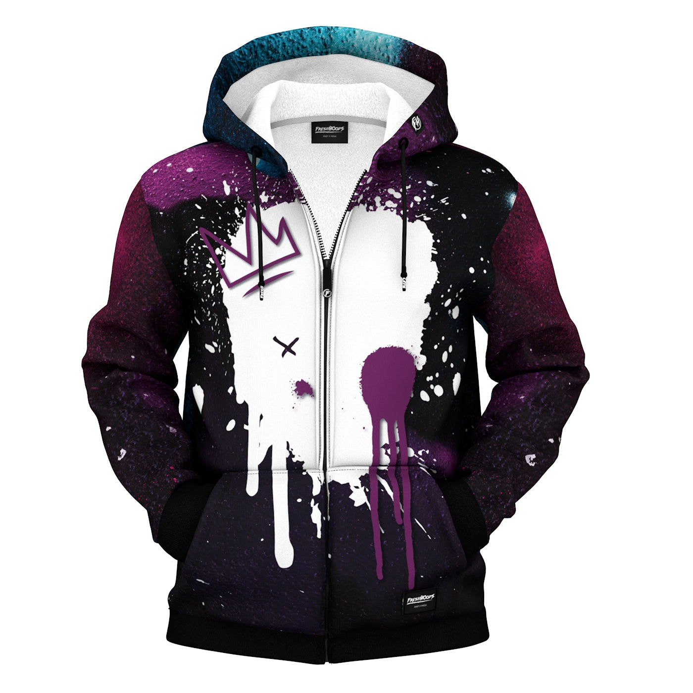 Graffiti Style Zip Up Hoodie - Main Image