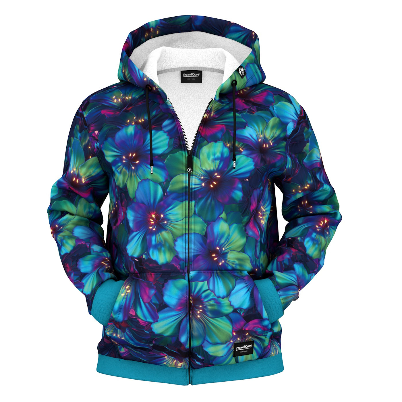 Floral hoodie shop zip up