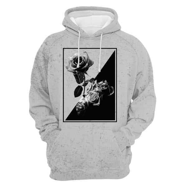 Black hoodie with roses on outlet hood