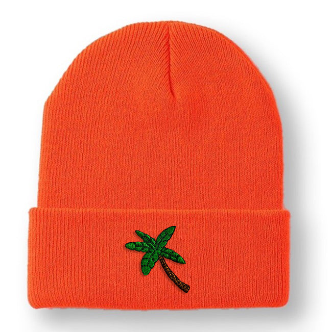 Palm Embroidered Cuffed Beanie