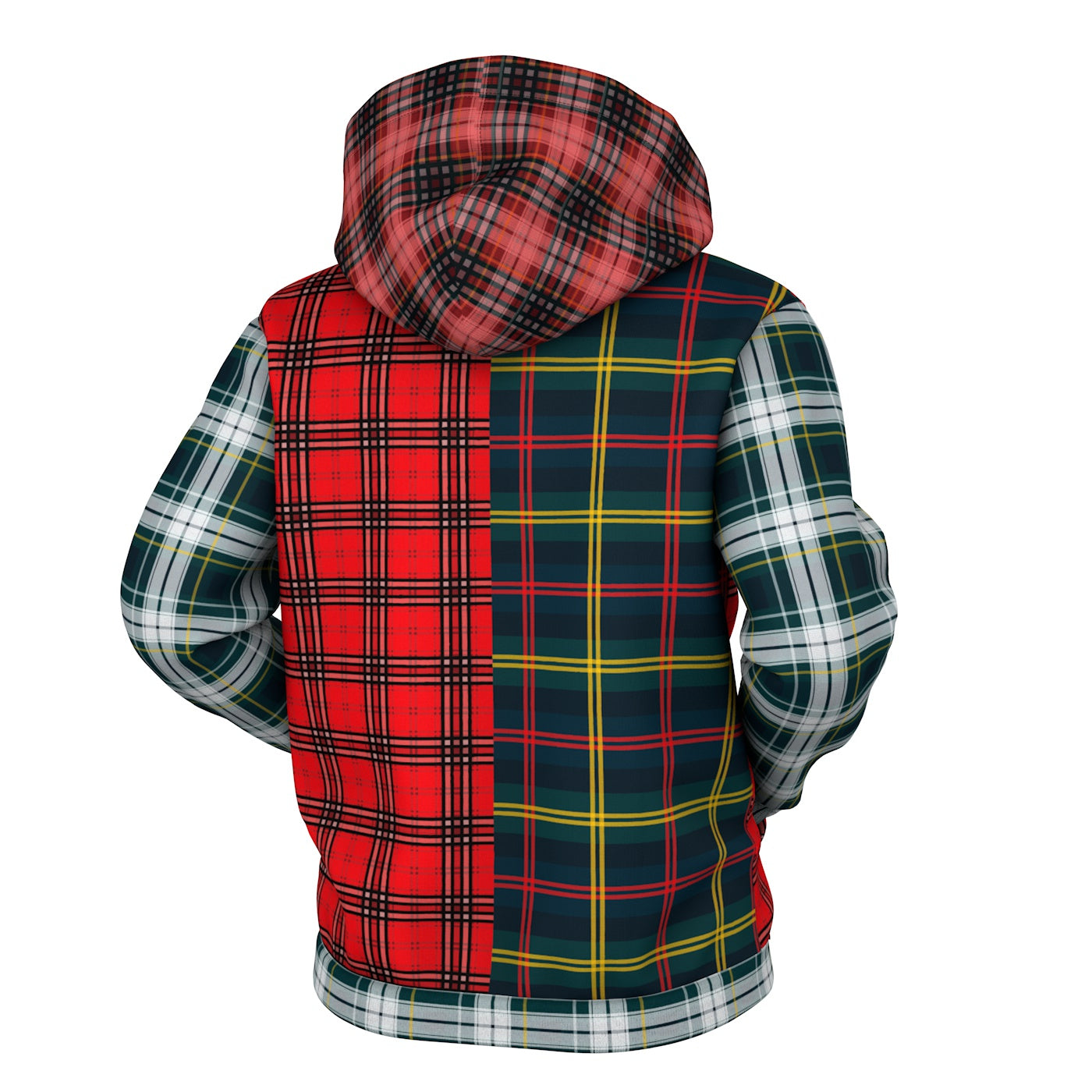 Plaid Combined Zip Up Hoodie