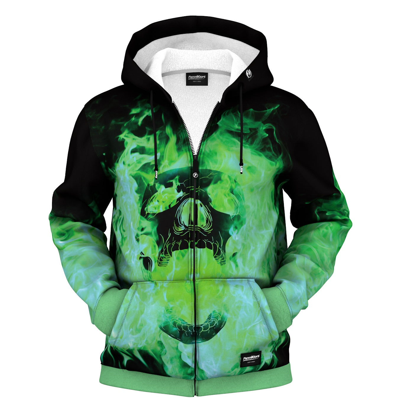 Flaming best sale skull hoodie