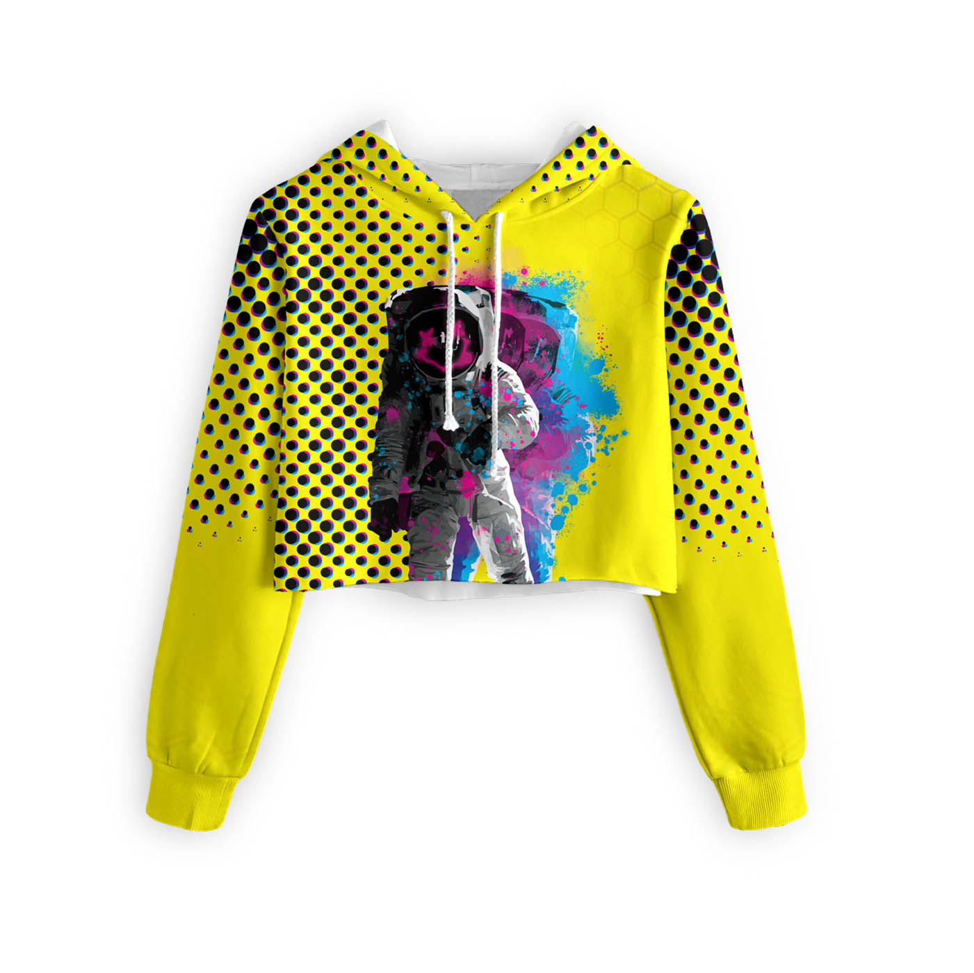 Neon yellow cropped hoodie hot sale