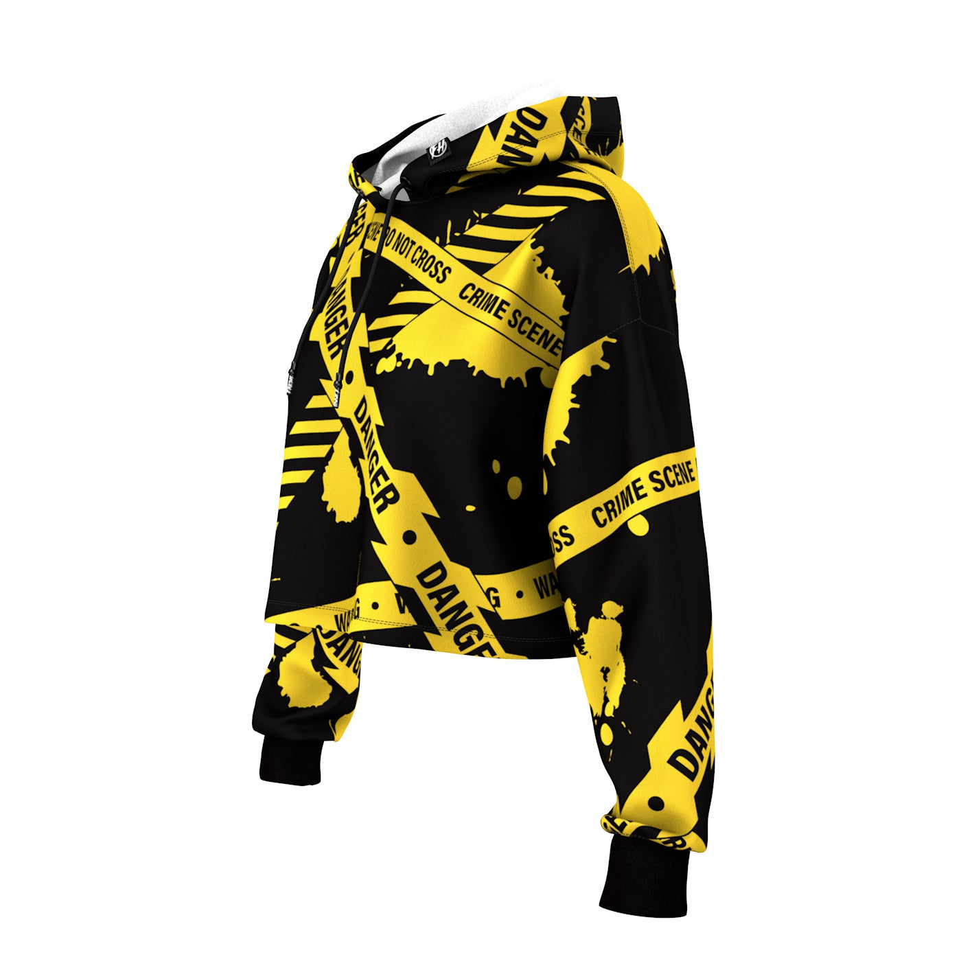 Caution Cropped Hoodie