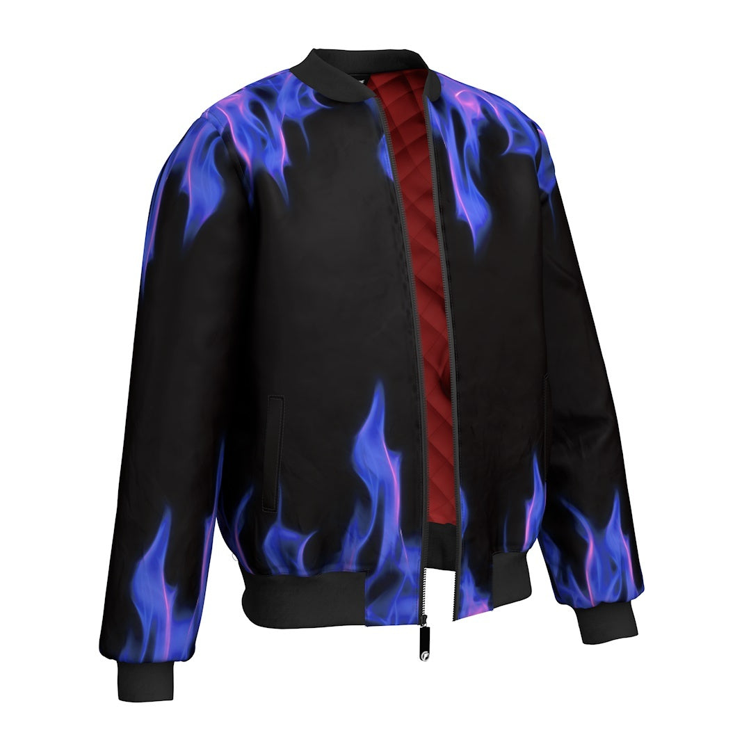 Purple Flame Bomber Jacket