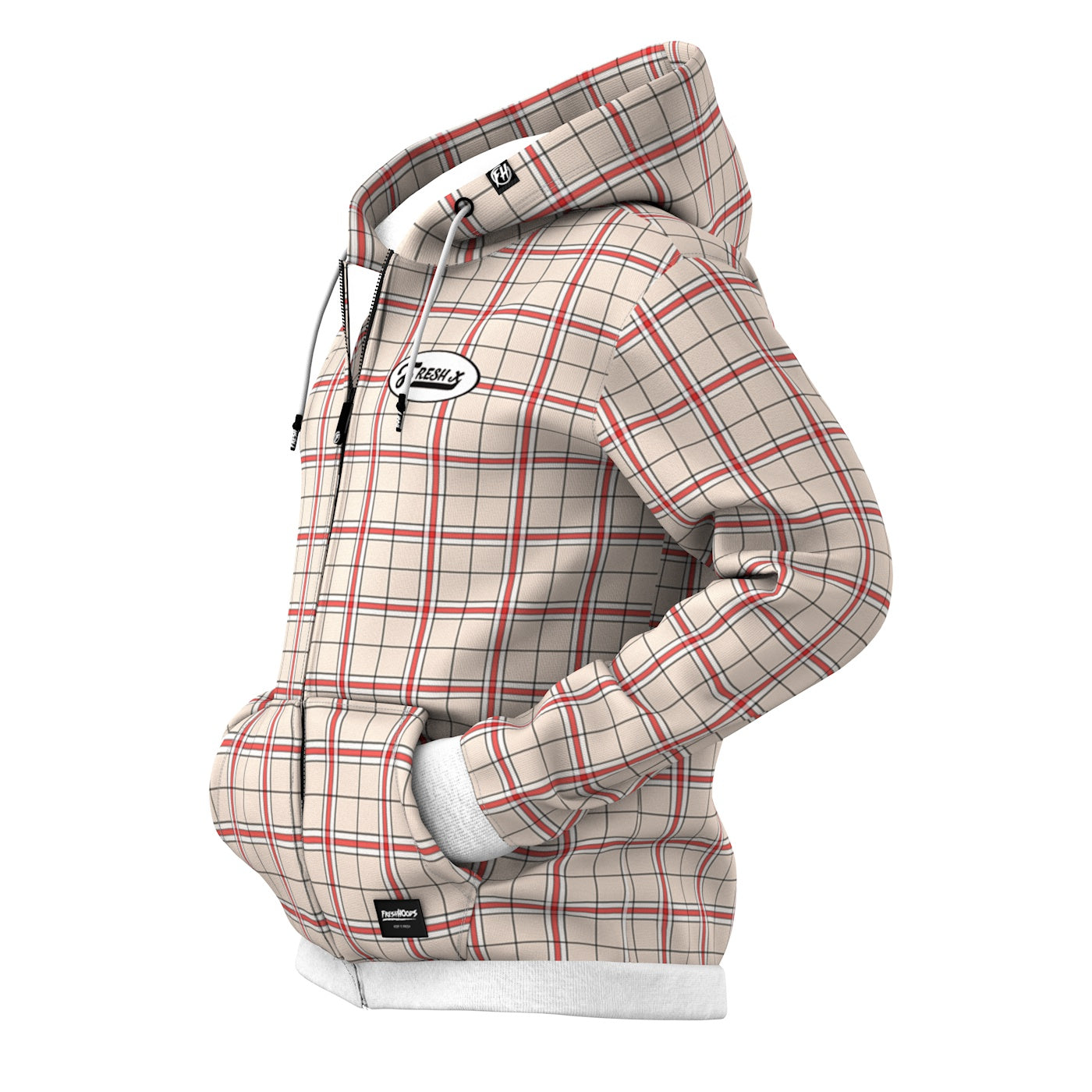 Fresh XPlaid Zip Up Hoodie