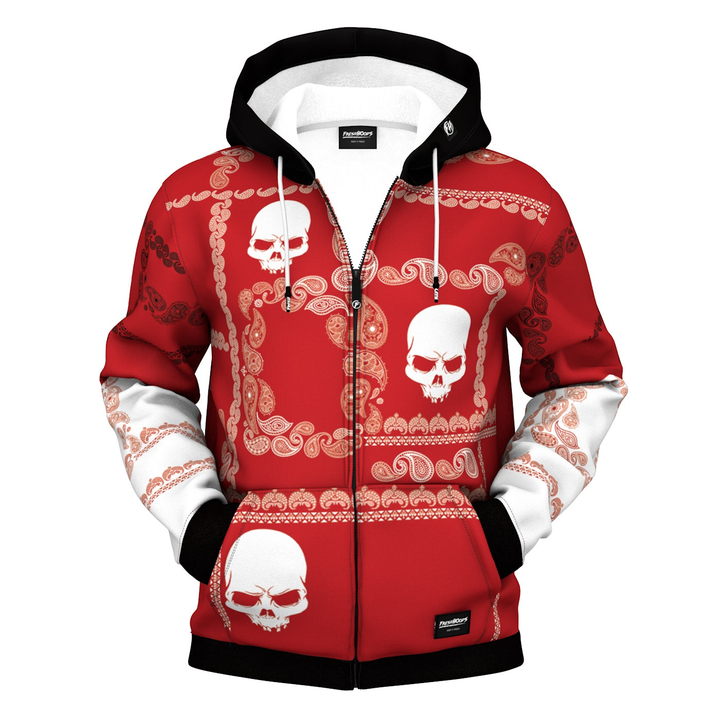 Red skull hoodie deals