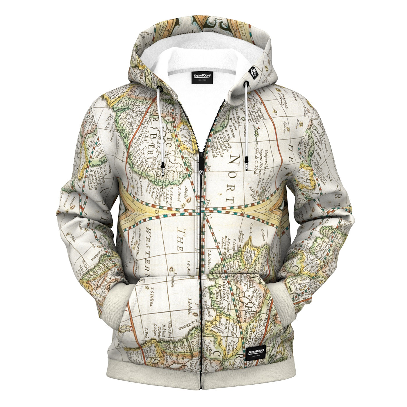 Map Zip Up Hoodie