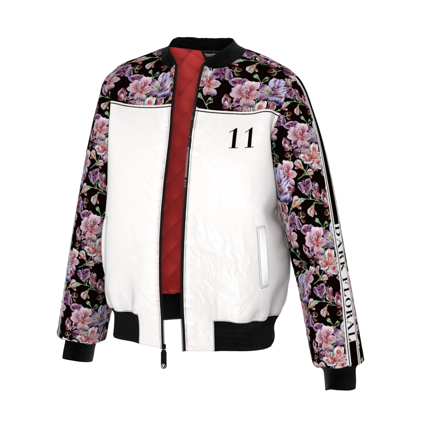 Midnight Pink Blossom Bomber Jacket